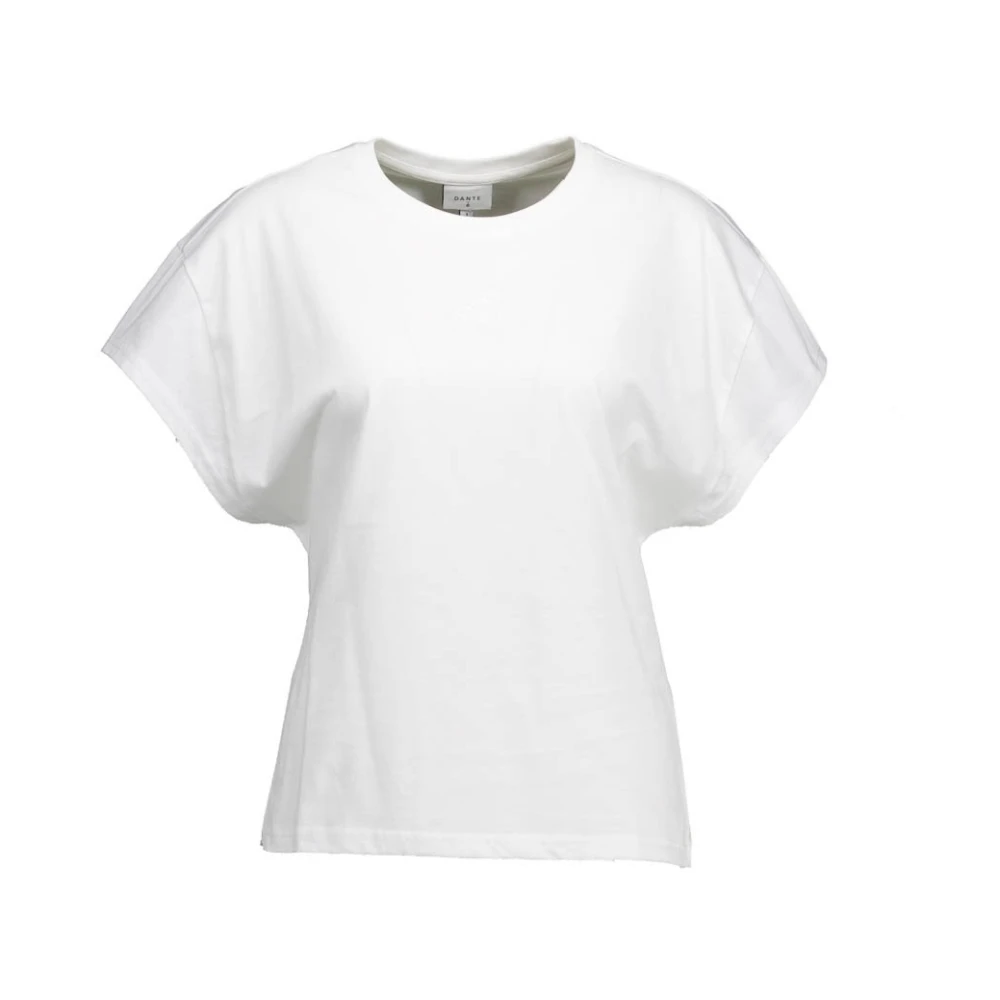 Dante 6 Witte T-shirt met relaxte pasvorm en ronde hals White Dames