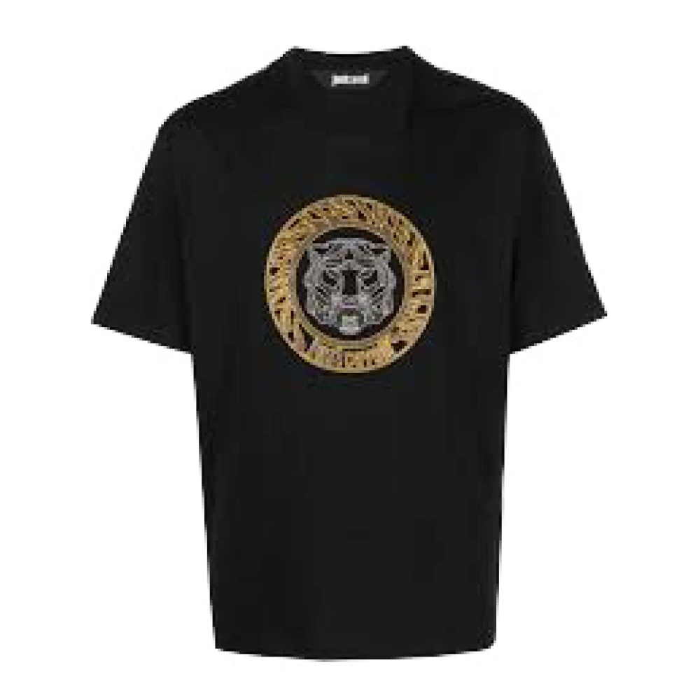 Just Cavalli Black T-Shirts, Male, 2XL, T-Shirt