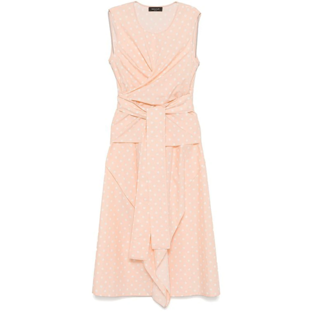 Fabiana Filippi Zalmroze Polka-Dot Midi Jurk Pink Dames