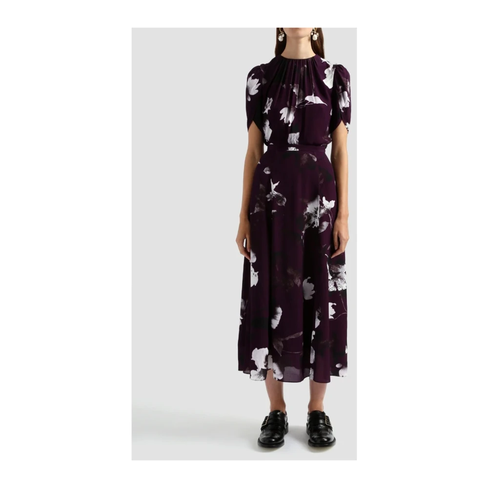 Erdem Bloemenprint Crew Neck Top Purple Dames