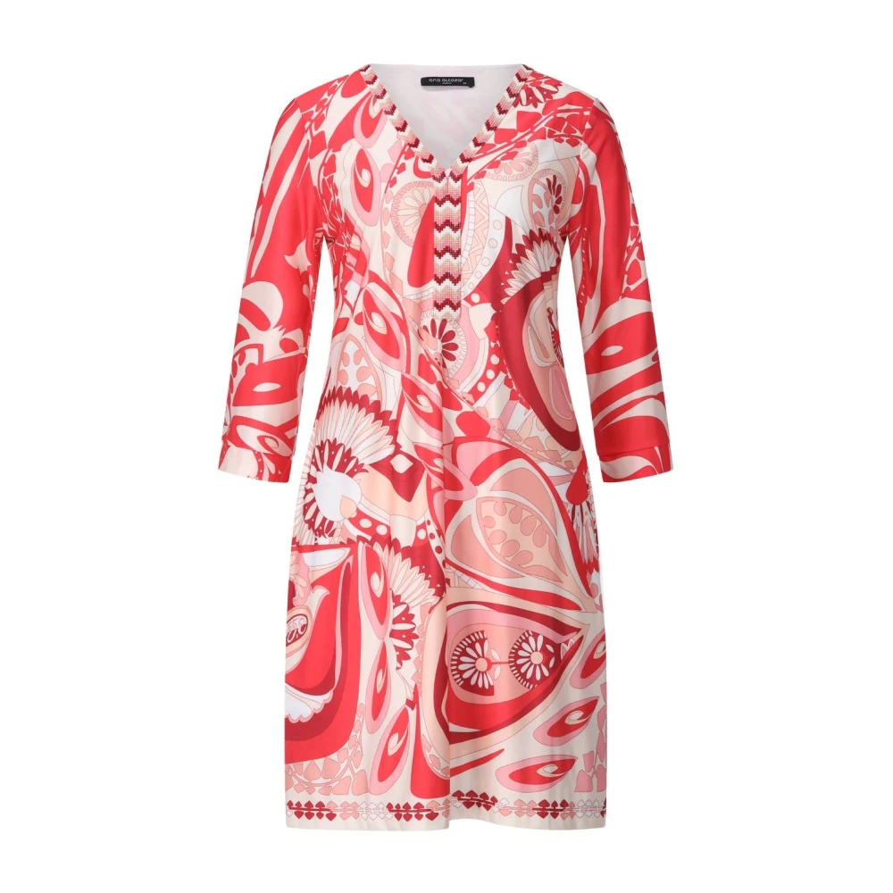 Ana Alcazar Elegante Jurk met Juwelen V-Hals Red Dames