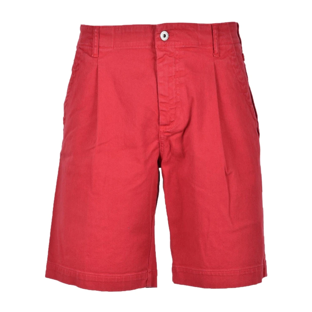 Bikkembergs Katoen Elastaan Bermuda Shorts Red Heren