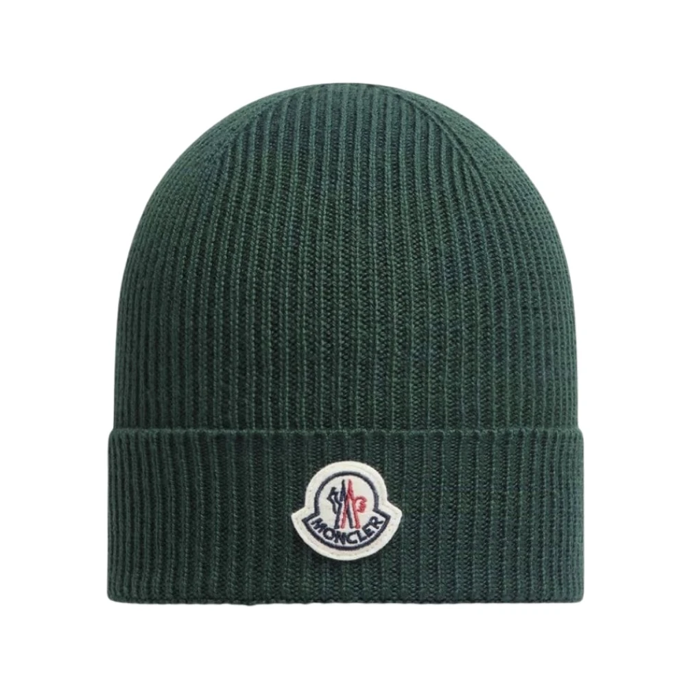 Moncler Klassisk Ull Beanie Mössa Grön Green, Unisex