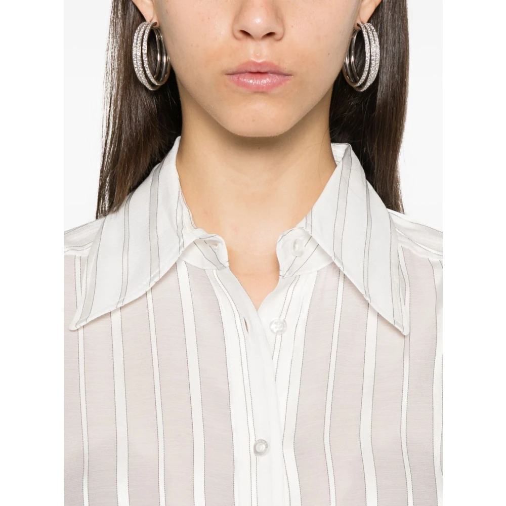 Remain Birger Christensen Elegant French Cuff Fitted Shirt White Dames