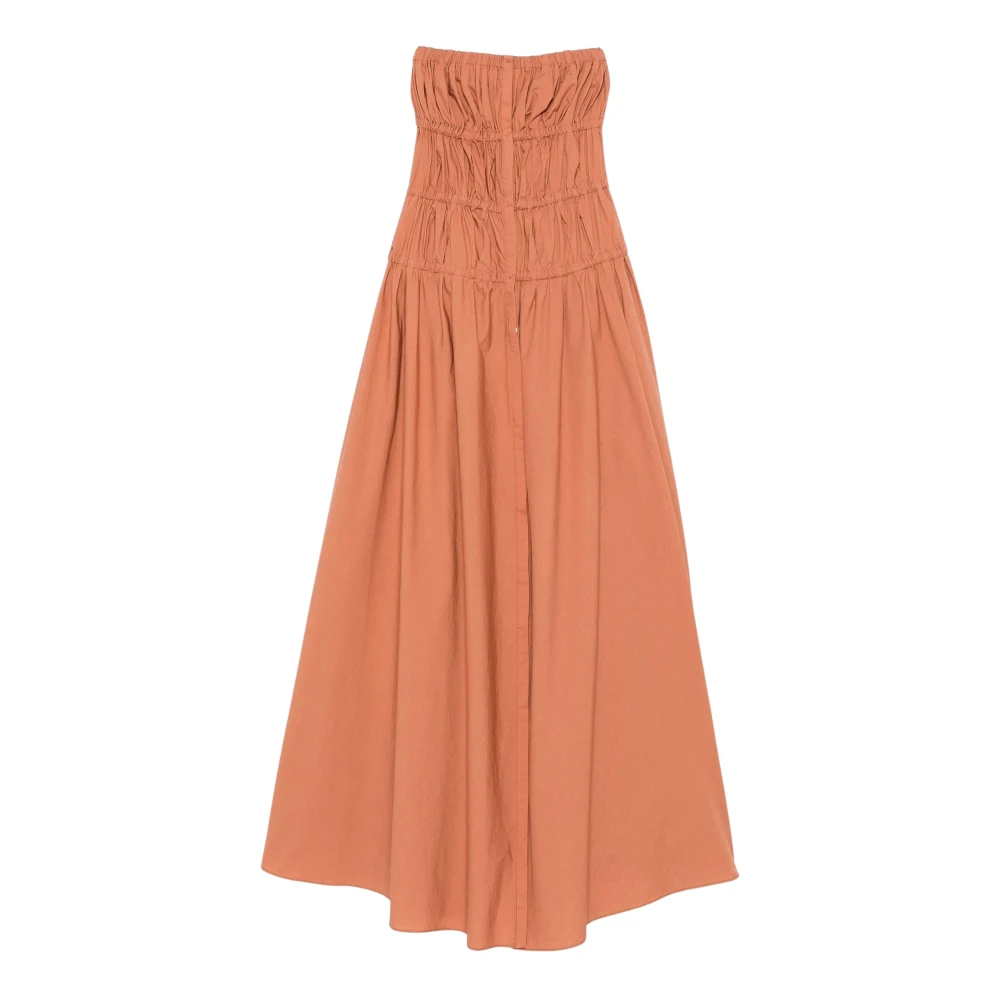 Forte Forte Women's Brown Front Buttoned Strapless Midi Dress - Midi Dresses - M - Dresses