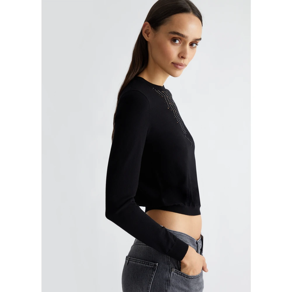 Liu Jo Sprankelende Strass Top Black Dames