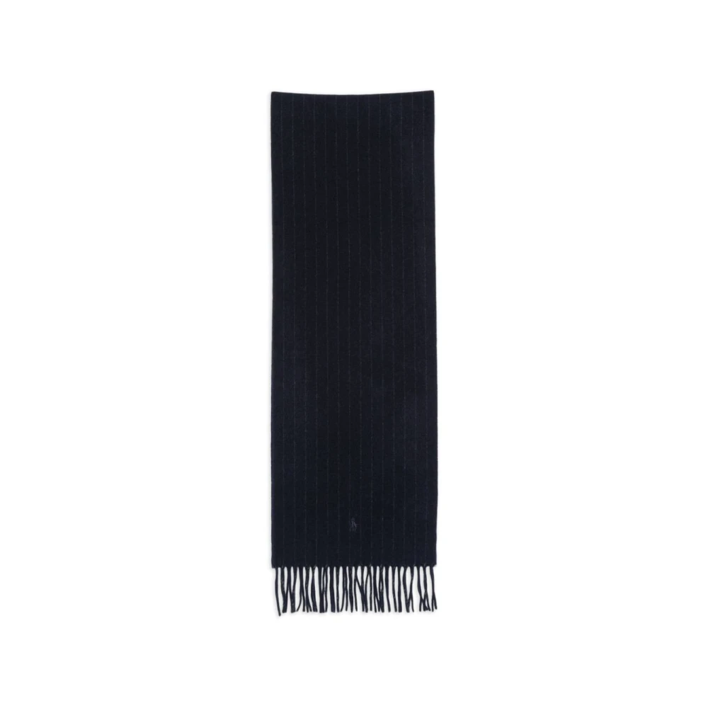 Polo Ralph Lauren Uomo Blu Sciarpa In Cashmere A Righe Sottili - Immagine 3