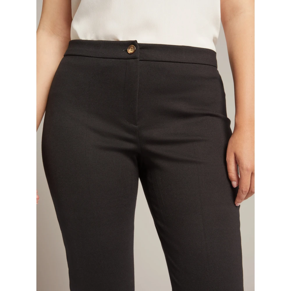 Elena Mirò Rechte broek in Milano-stof Black Dames