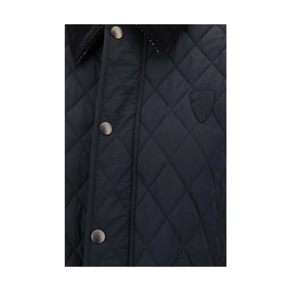Burberry Gewatteerde jas met fluwelen kraag Black Dames