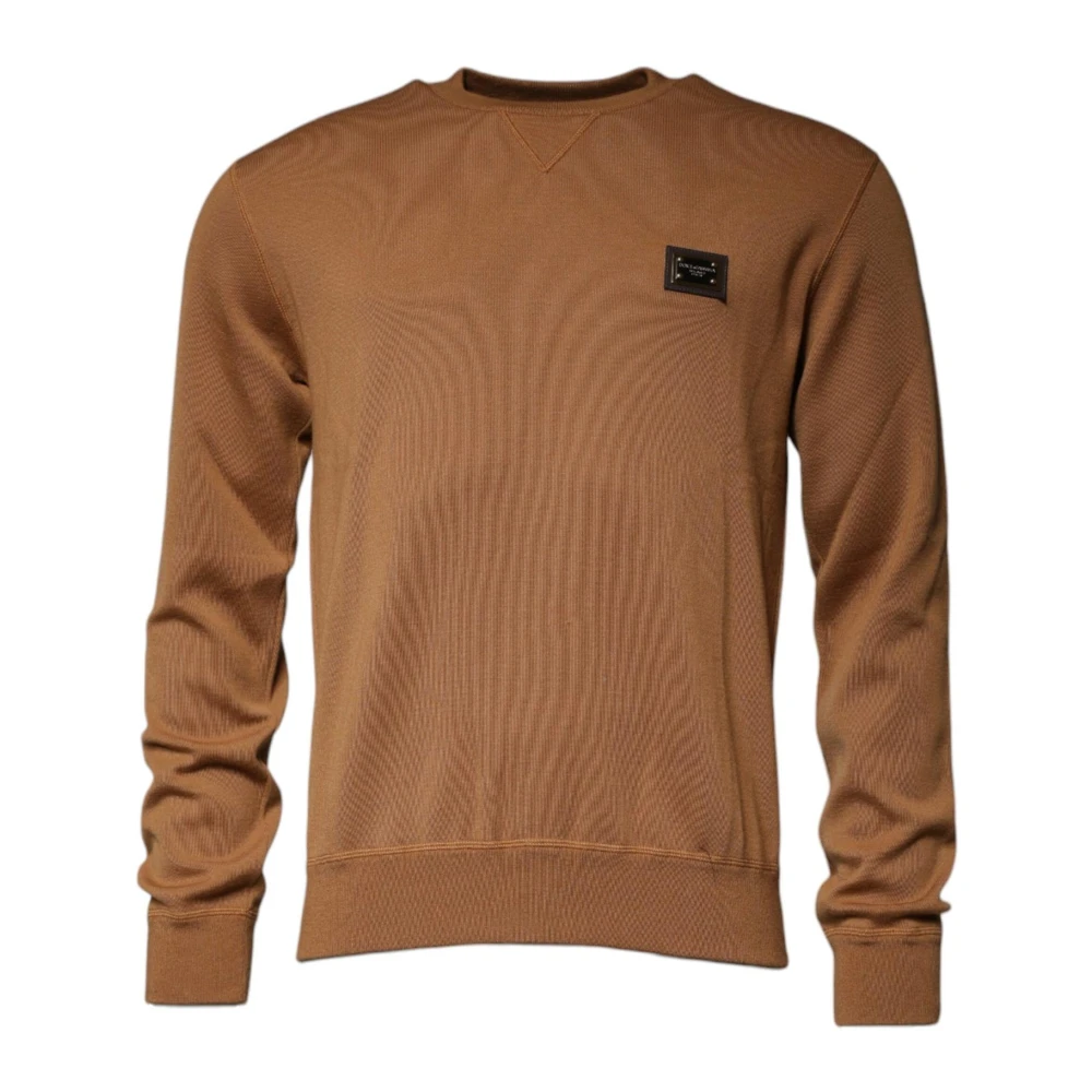 Dolce & Gabbana Men's Brown Cashmere Logo Sweater