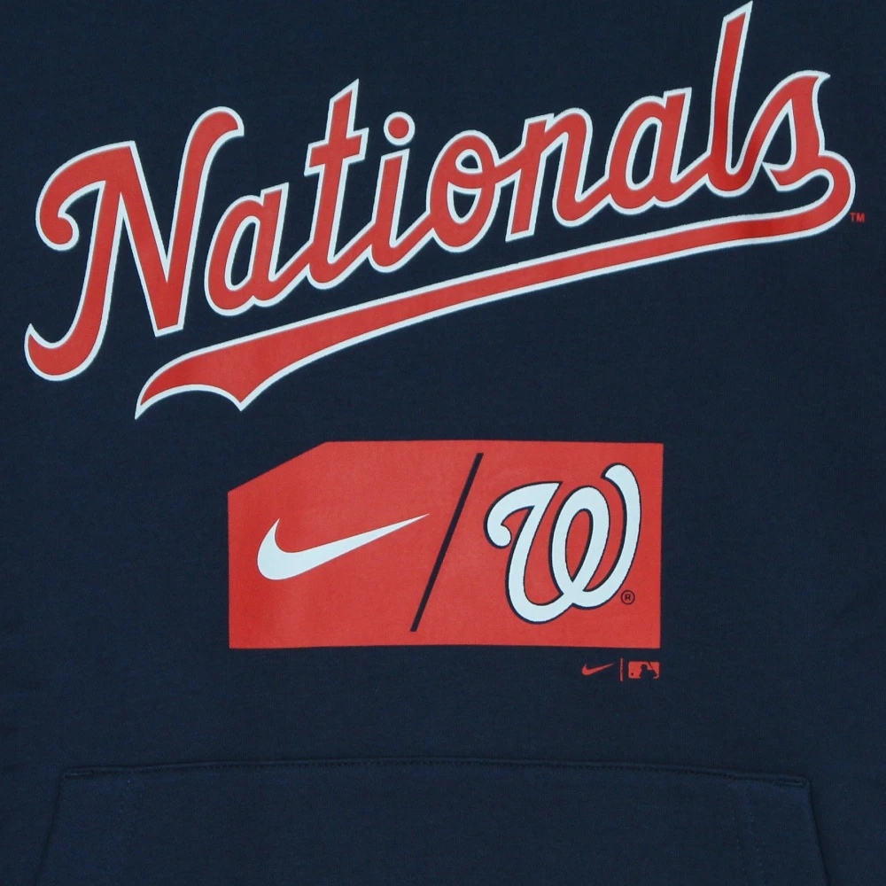 Nike Washington Nationals Club Pullover Hoodie Blue Heren
