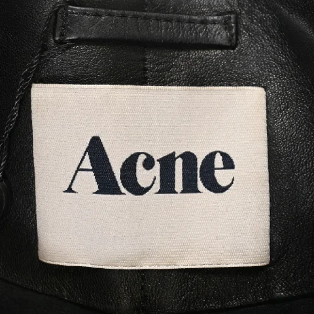 Acne Studios Pre-owned Leather outerwear Black Dames