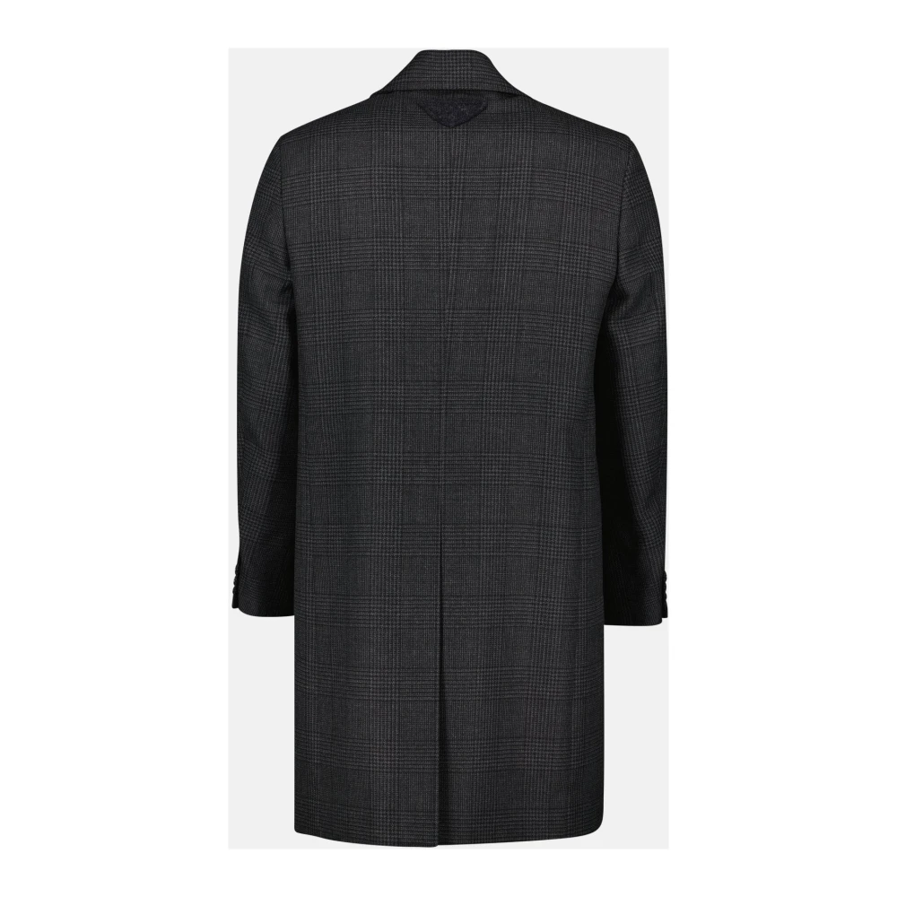 Prada Wollen geruite jas Mannen Herfst-Winter 2024 Gray Heren