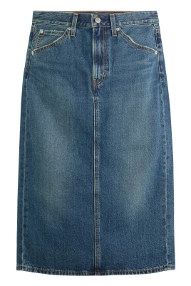 High Rise Back Slit Skirt