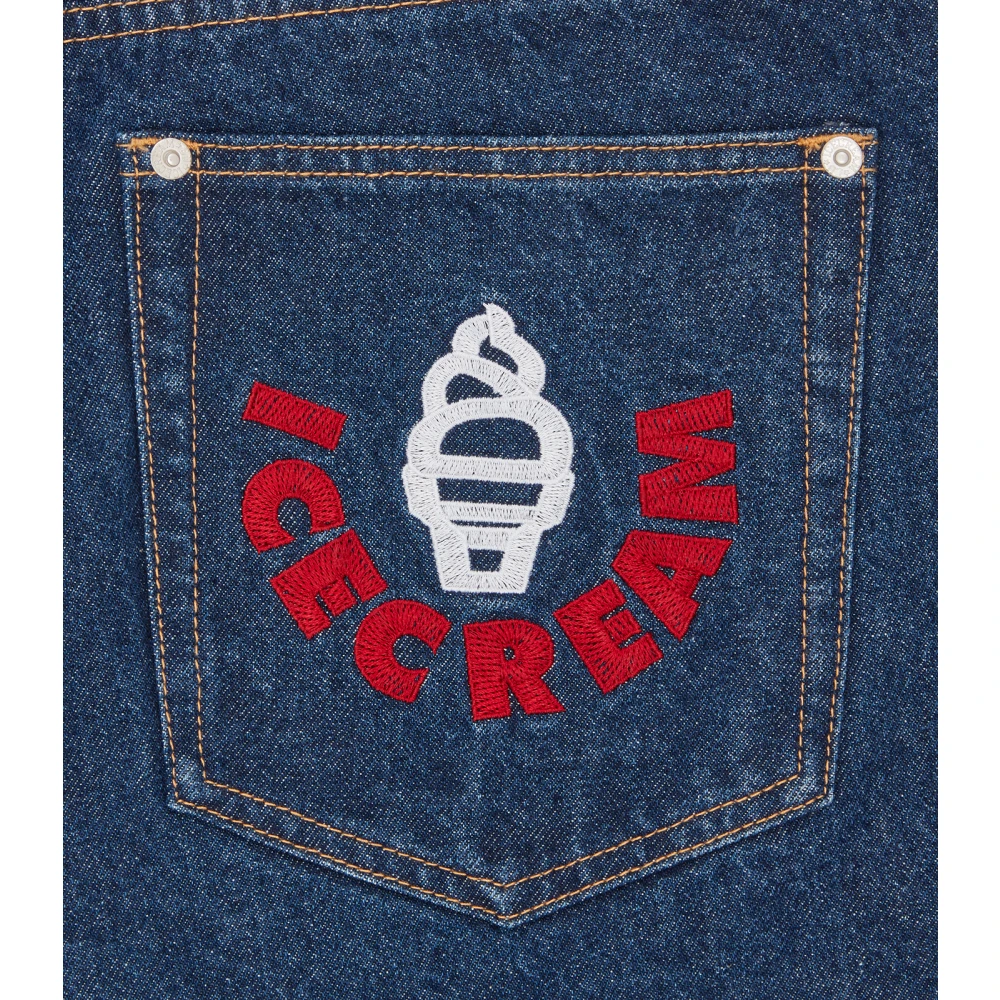 Icecream Rende Puppy Denim Shorts Blue Heren