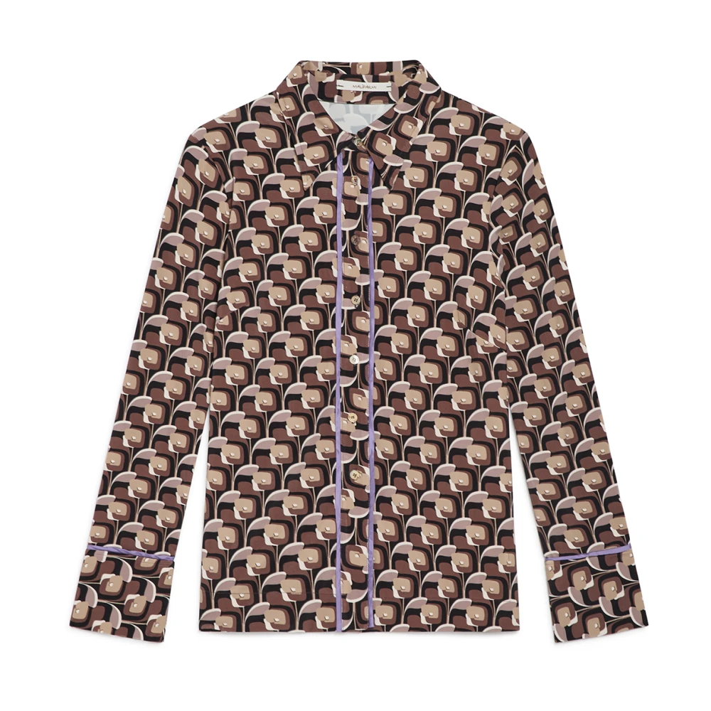 Maliparmi Poppy Jersey Blouse Brown Dames