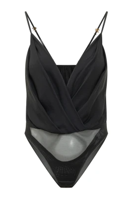 Draperad omlottbodysuit