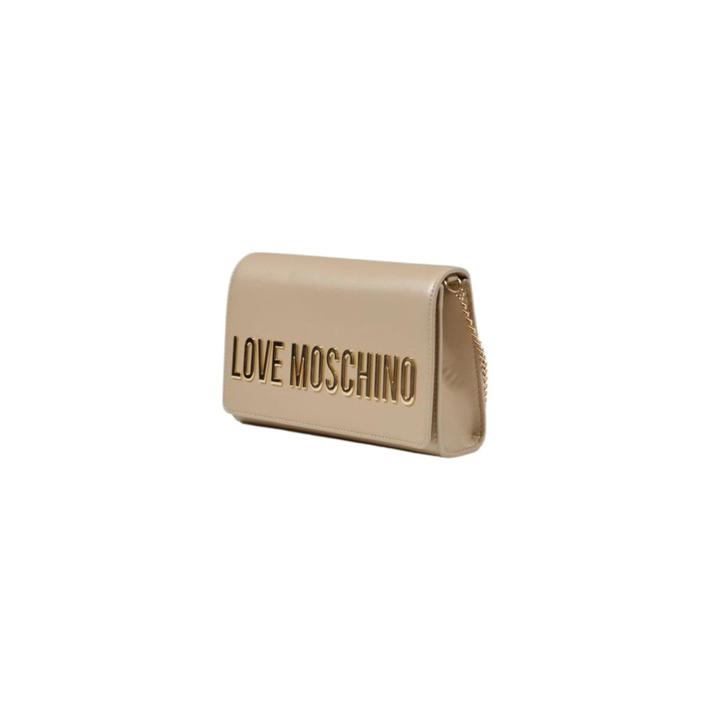 Love Moschino Gouden Polyethyleen Handtas Lente Zomer Collectie Yellow Dames