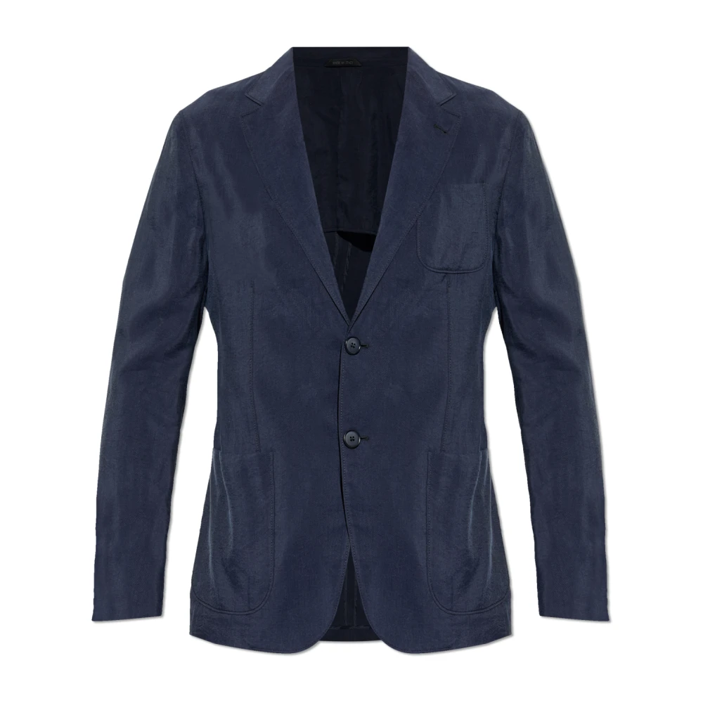 Giorgio Armani Homme Bleu - Blazer En Soie À Revers Ouverts - Vestes - Taille: M