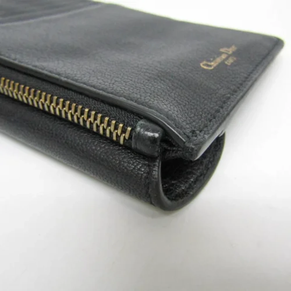 Dior Vintage Pre-owned Leather wallets Black Dames