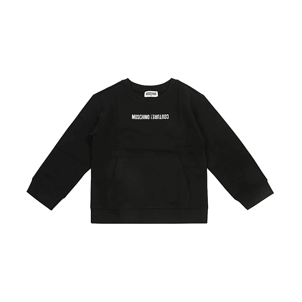 Moschino Barn Svart Tröja Broderad Logotyp Black, Pojke