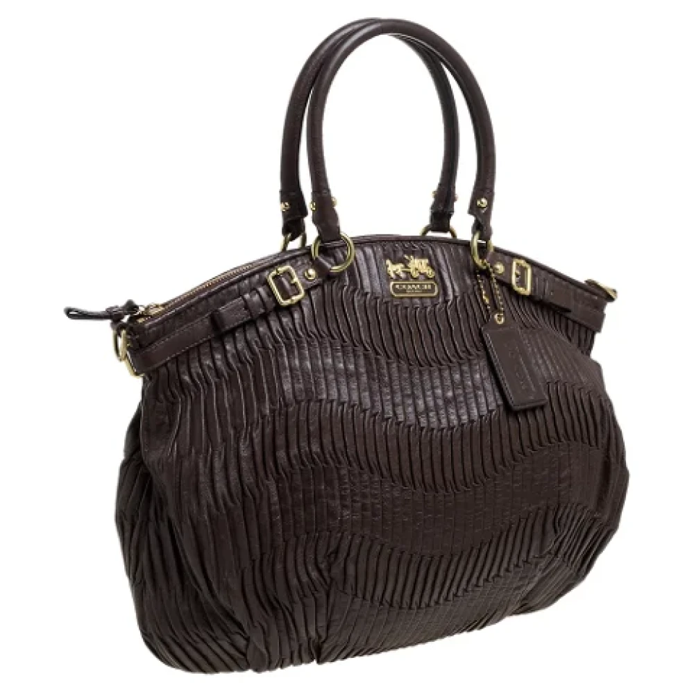 Coach Pre-owned Leather handbags Brown Dames