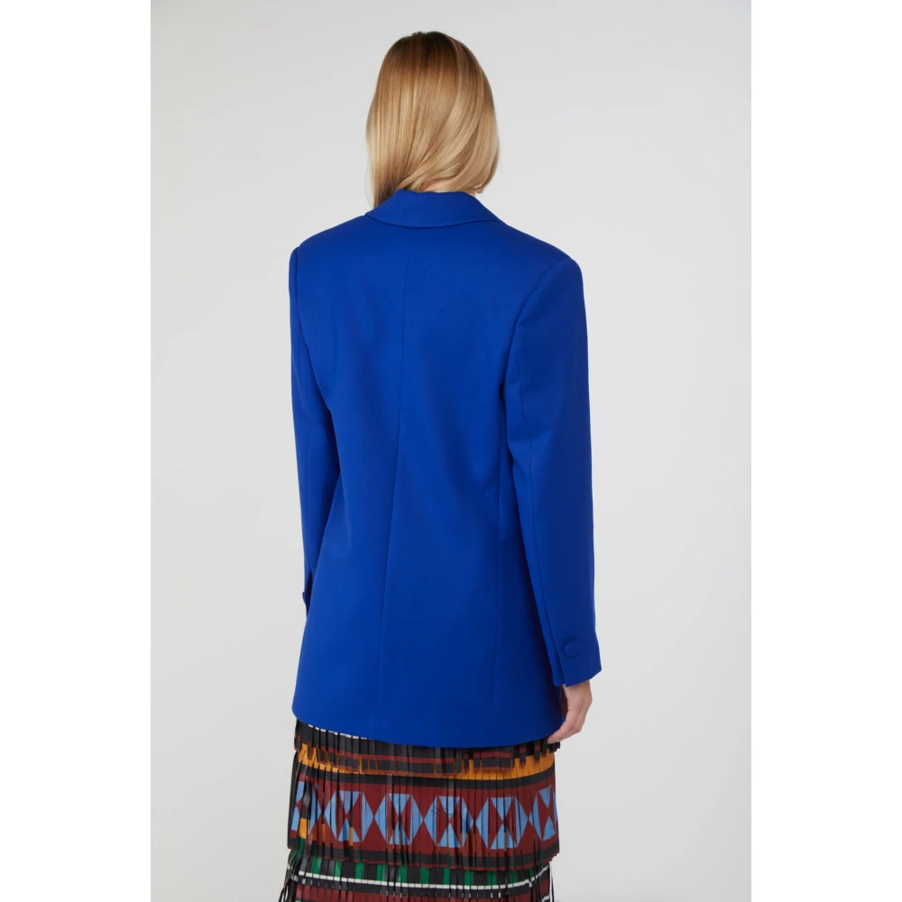 Nineminutes Oversize Dubbelbreasted Elektrisch Blauw Blazer Blue Dames