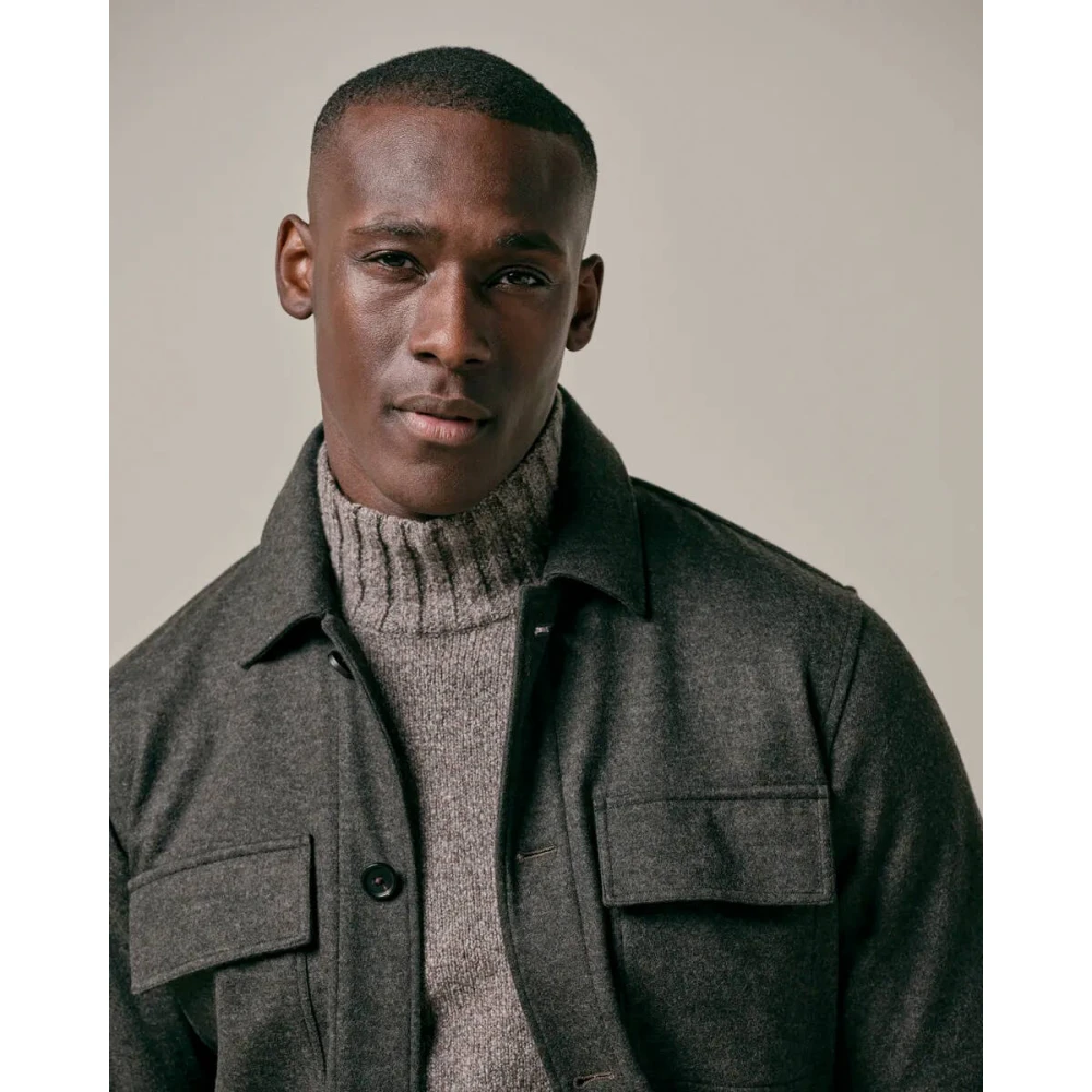Profuomo Gebreid Bruin Overshirt Brown Heren