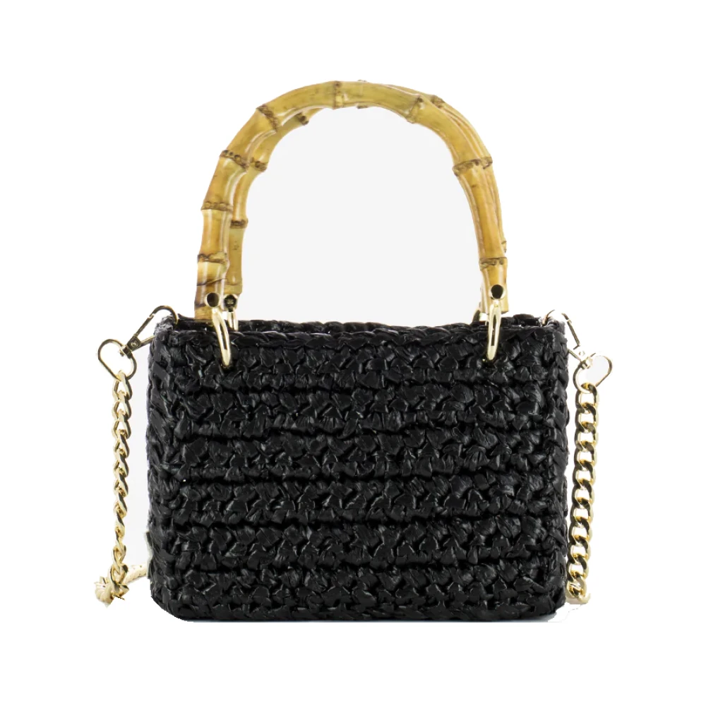 Chica London Gehaakte Handtas Meteora Klein Zwart Black Dames