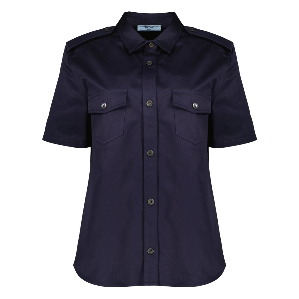 Prada Women's Blue Pocket Shirt - Shirts - Xs - Blouses & Shirts