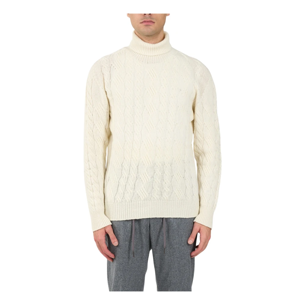 Tagliatore Hoge hals vlecht White Heren