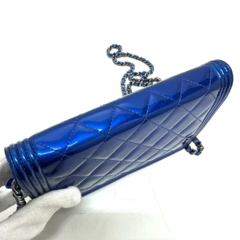 Chanel Vintage Pre-owned Leather chanel-bags Blue Dames