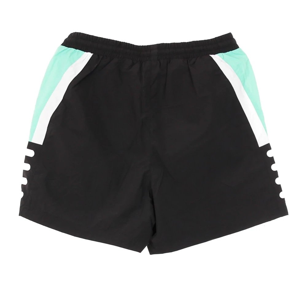 Fila Geweven Shorts Zwart Groen Wit Lichtgewicht Elastisch Multicolor Heren