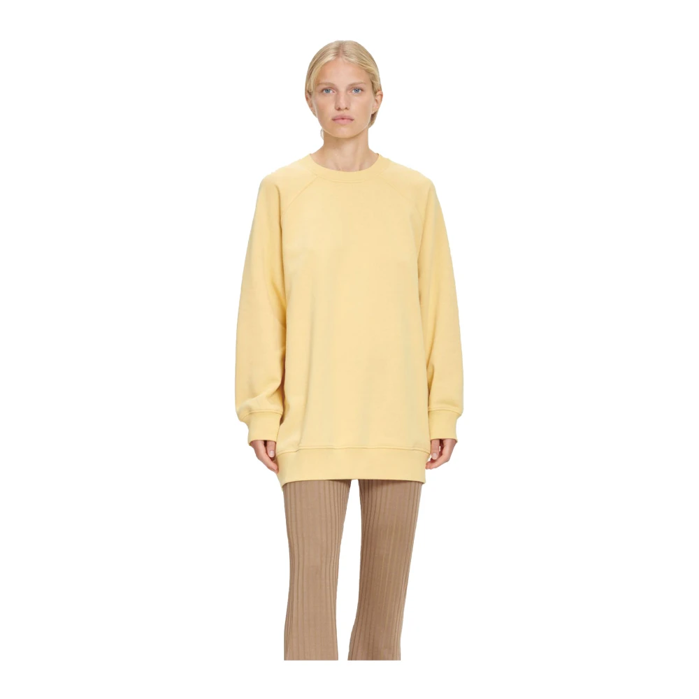 Samsøe Oversized sweater met ronde hals Yellow Dames