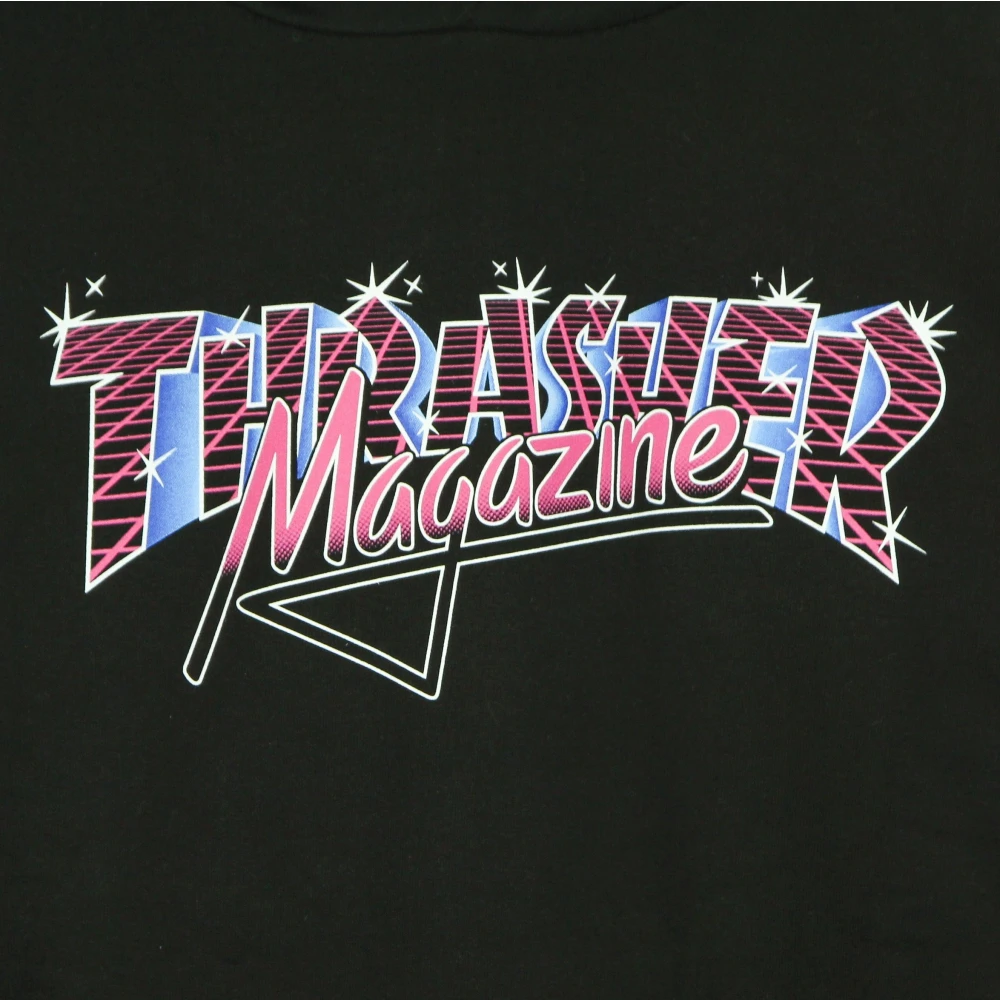 Thrasher Zwarte Logo Hoodie met Kangoeroezak Black Heren
