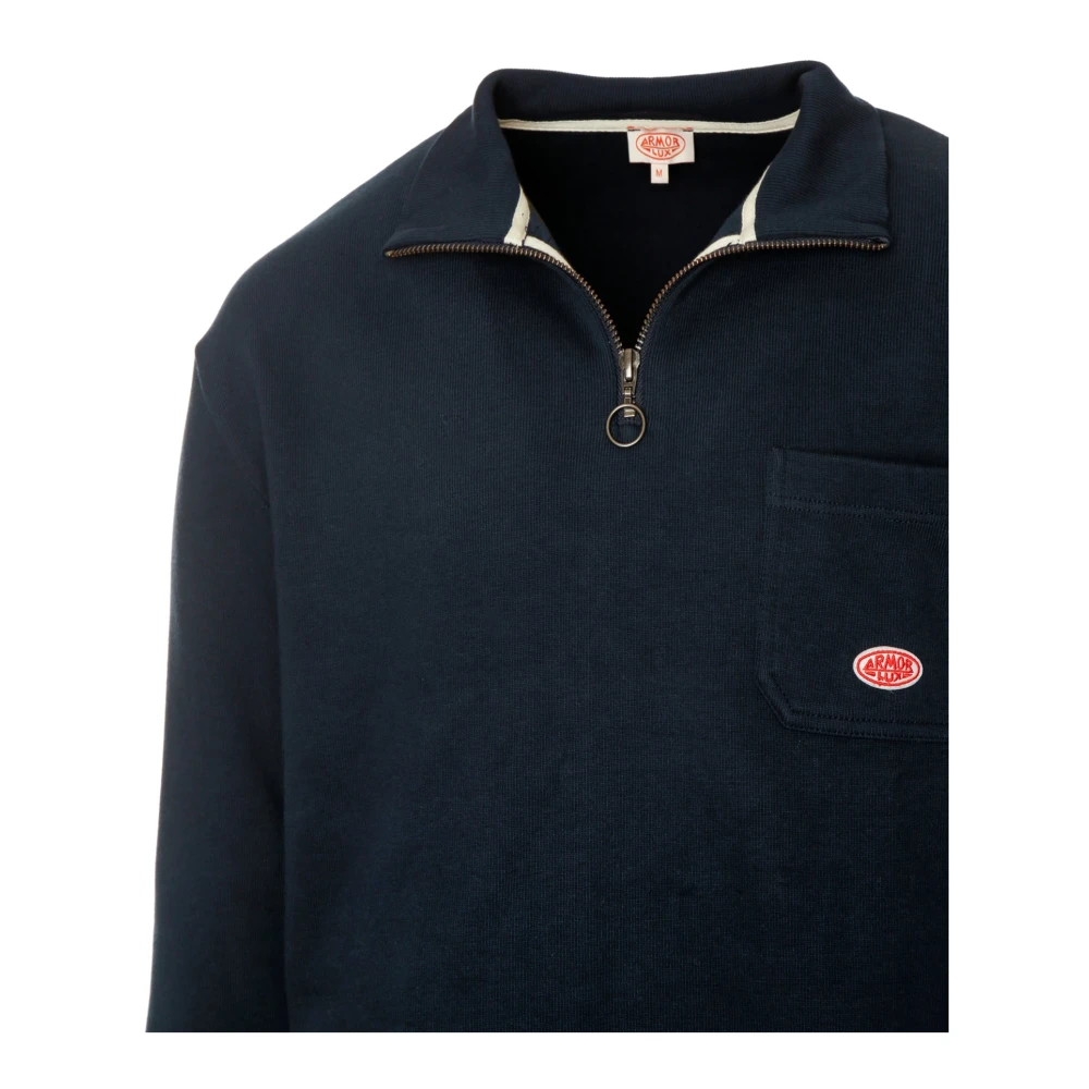 Armor-Lux Heritage Half-Zip Sweatshirt Blue Heren
