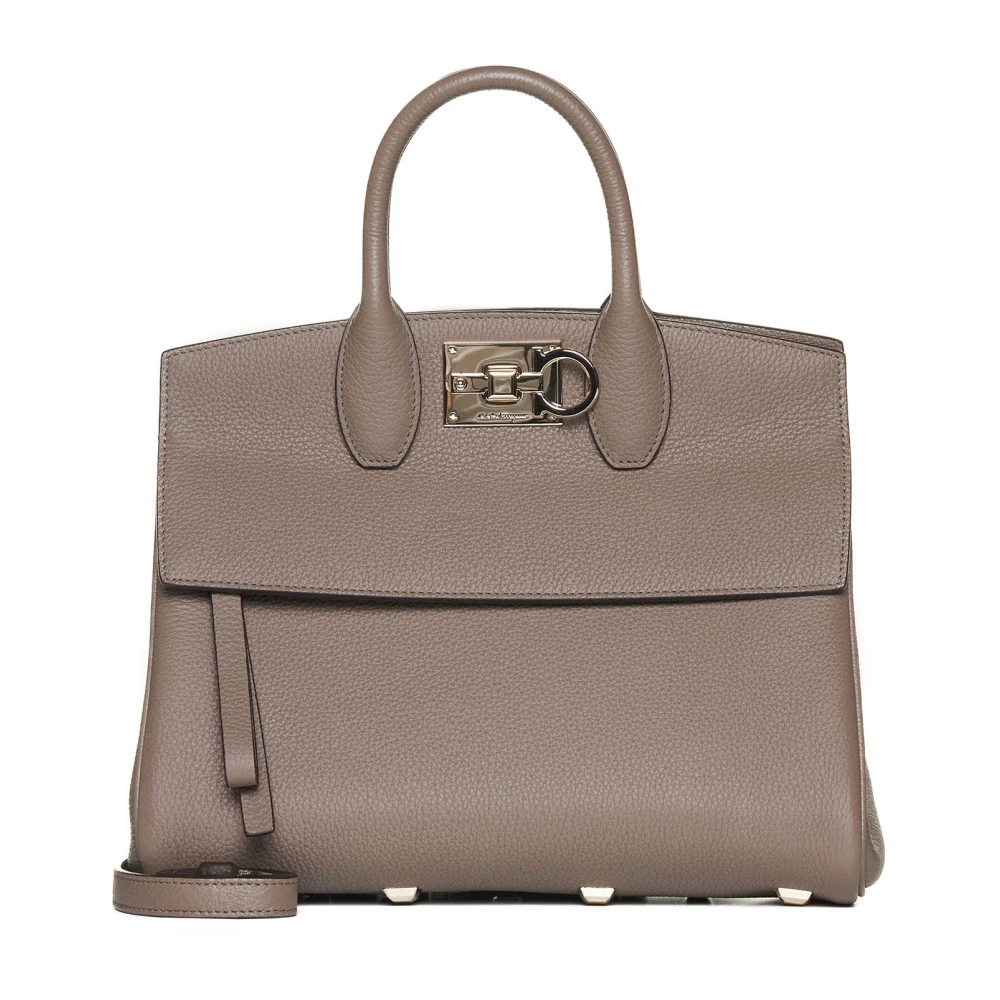 Salvatore Ferragamo Grijze Studio Tote Tas Beige Dames