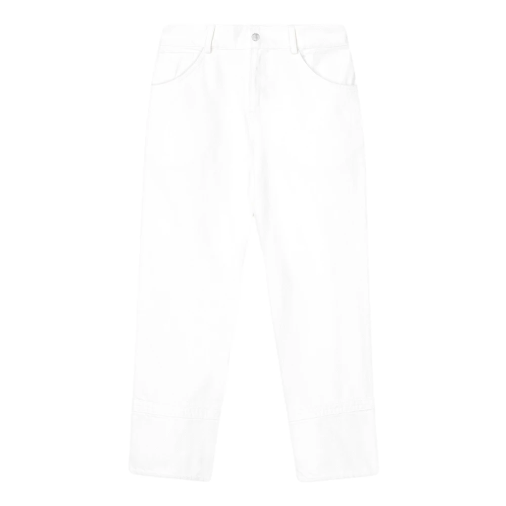 Aeron Raka Ankel-Längd Jeans med Bred Manschett White, Dam