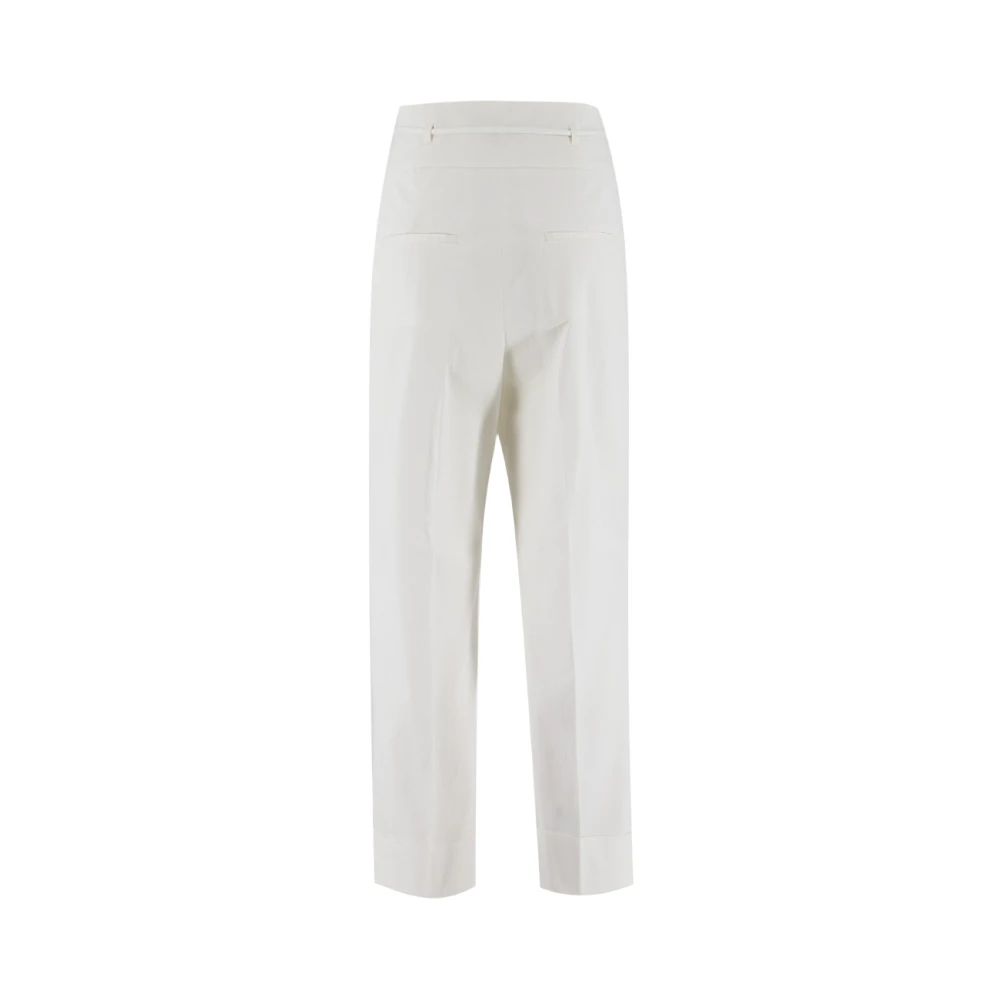 PESERICO Straight Trousers White Dames