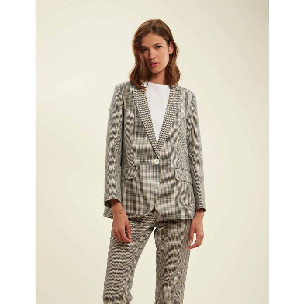 Ines De La Fressange Paris Geruite getailleerde jas Multicolor Dames