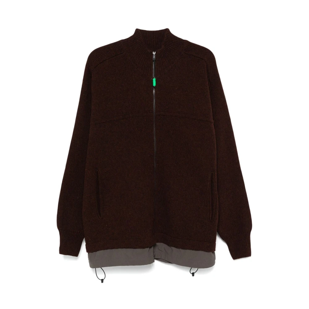 Gr10K Rusty Brown Gevilte Gebreide Jas Brown Heren