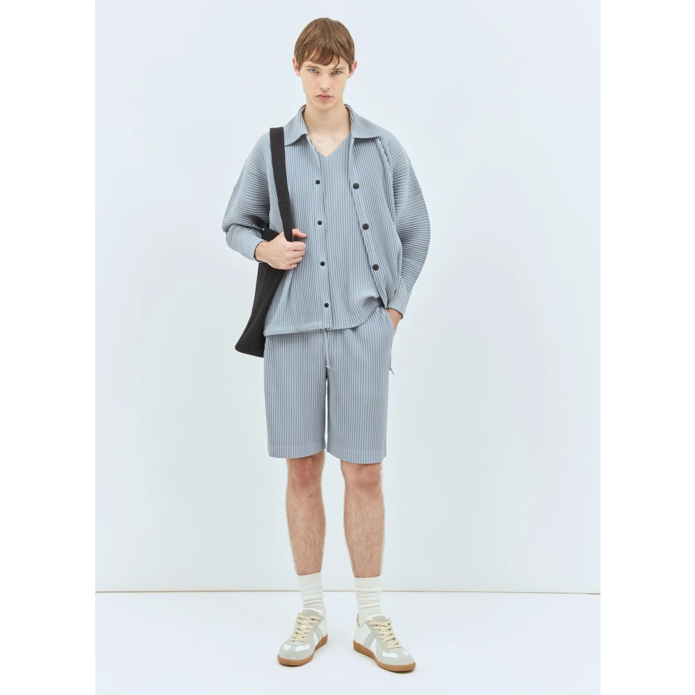 Issey Miyake Japanse Geplooide Vest met Zakken Gray Heren