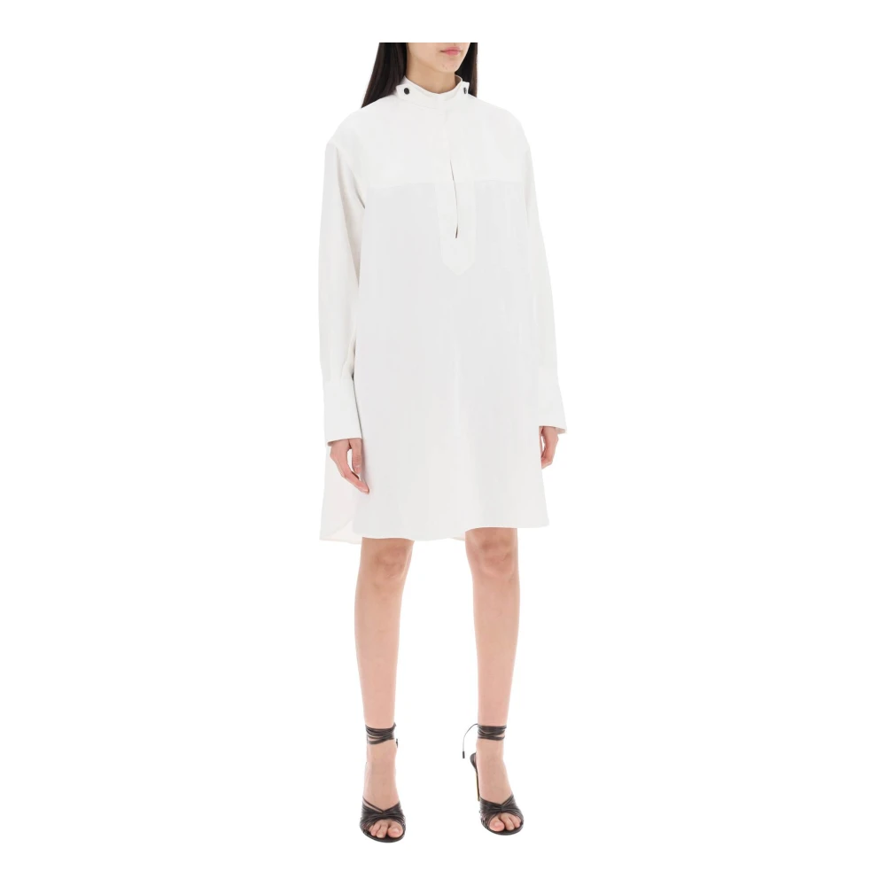 Salvatore Ferragamo Linnen Tuniek Jurk White Dames