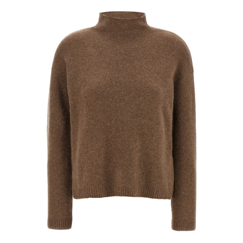 Max Mara Kvinno Brun Stickade Tröjor Dam, L, Kashmir, Orlaya Tröja