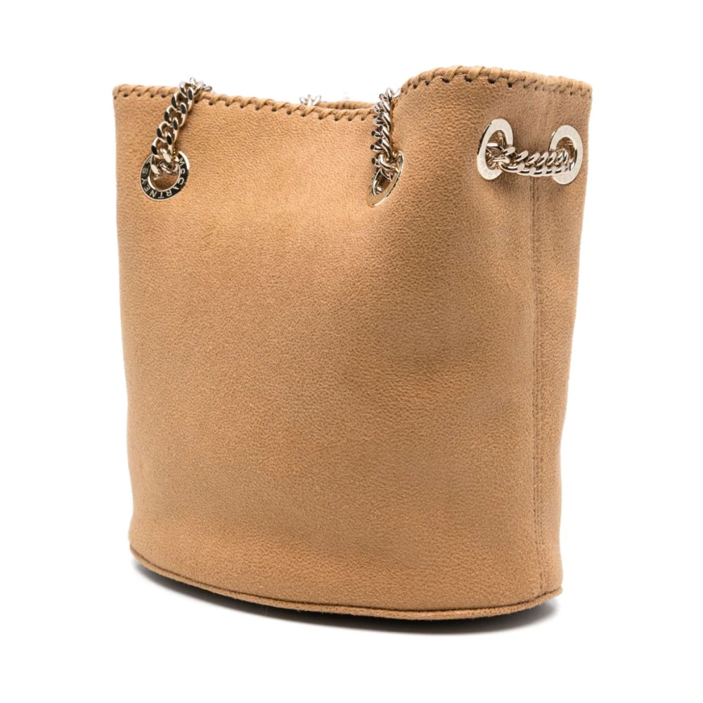 Stella Mccartney Beige Falabella Bucket Tas met Gouden Details Beige Dames
