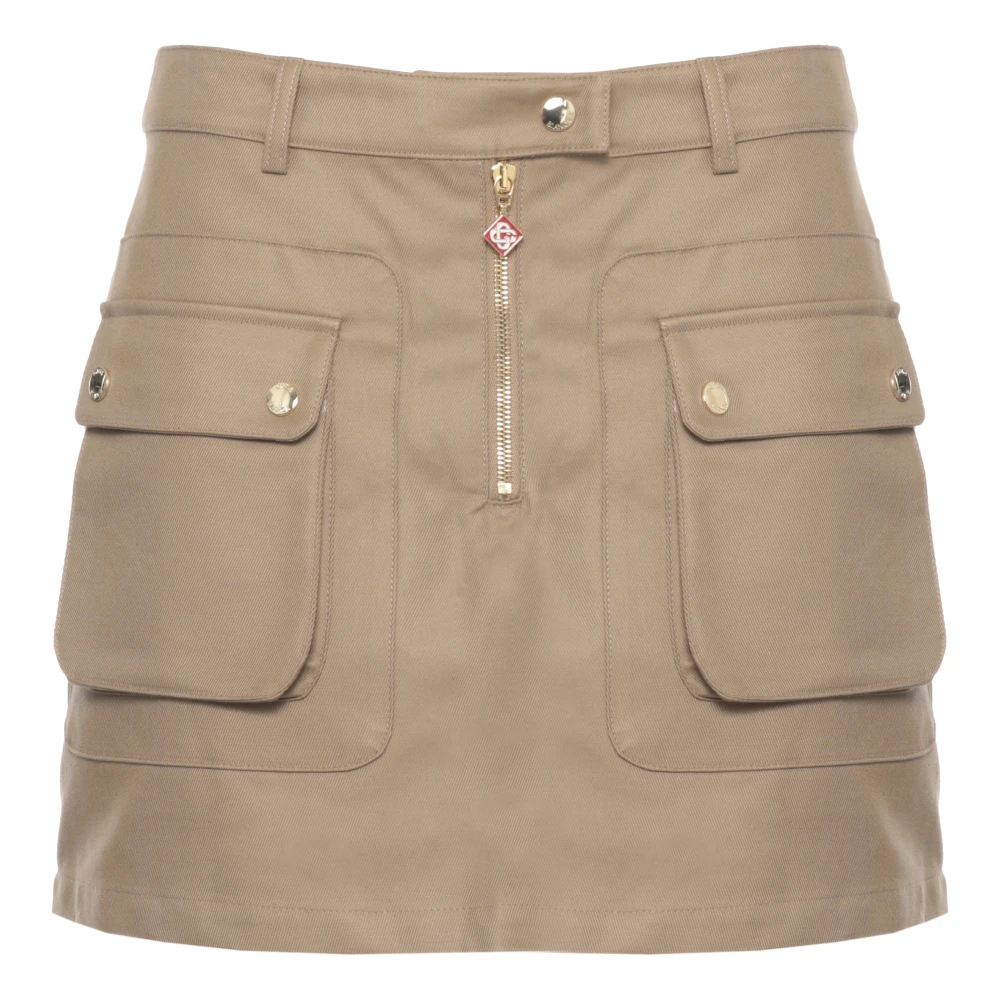 Casablanca Women's Beige Cotton Pocket Mini Skirt - Short Skirts - S - Skirts