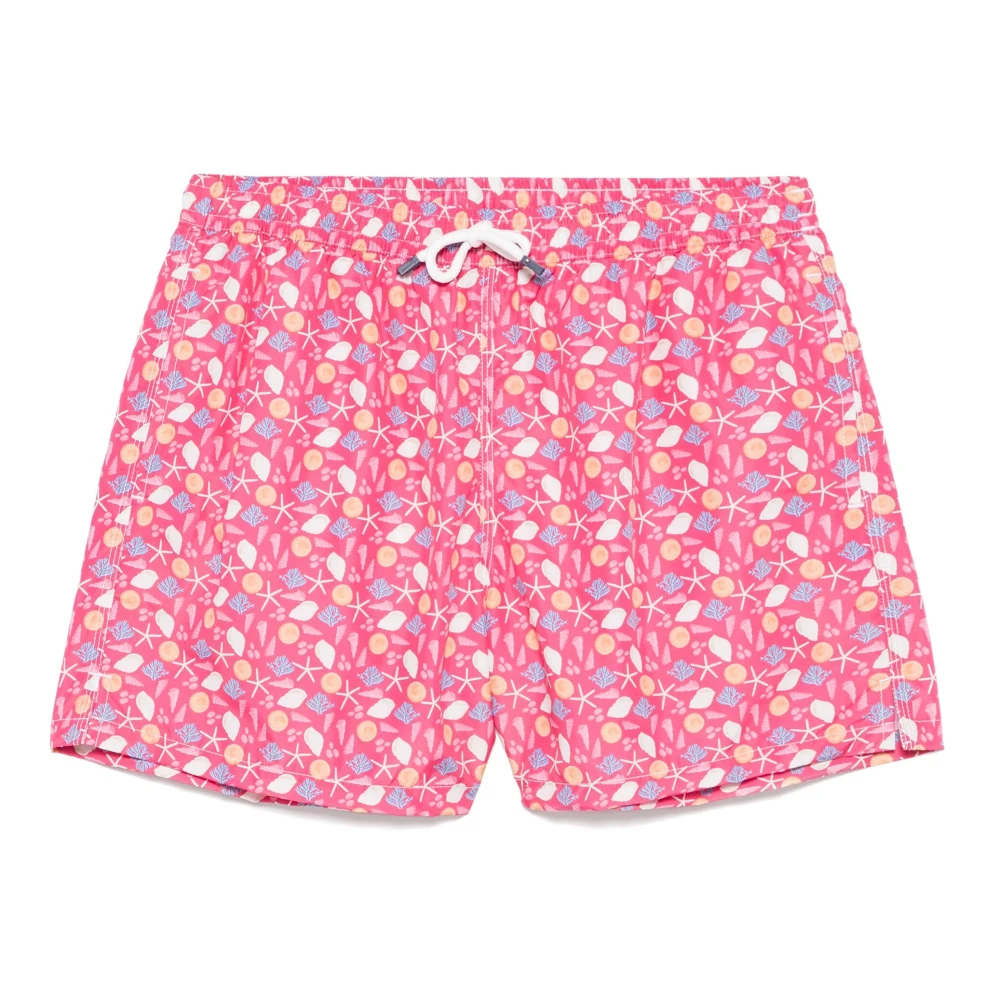 Fedeli Polyester Zwemshorts met Elastische Riem Pink Heren