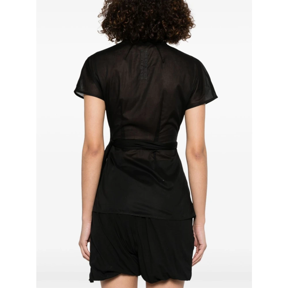 Rick Owens V-Hals Wikkel Top Black Dames