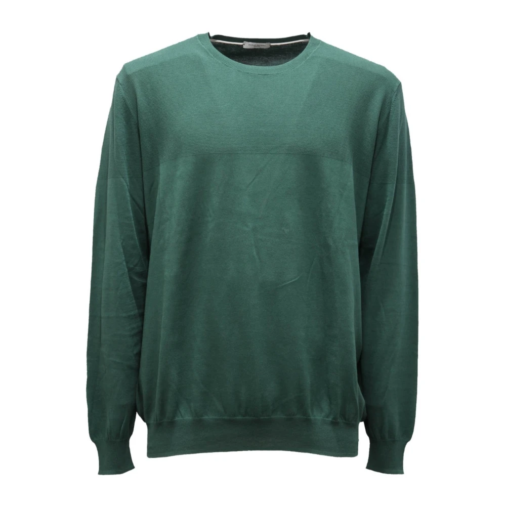 Paolo Pecora Men's Green Round-Neck Knitwear, 2XL, Round-Neck Knitwear
