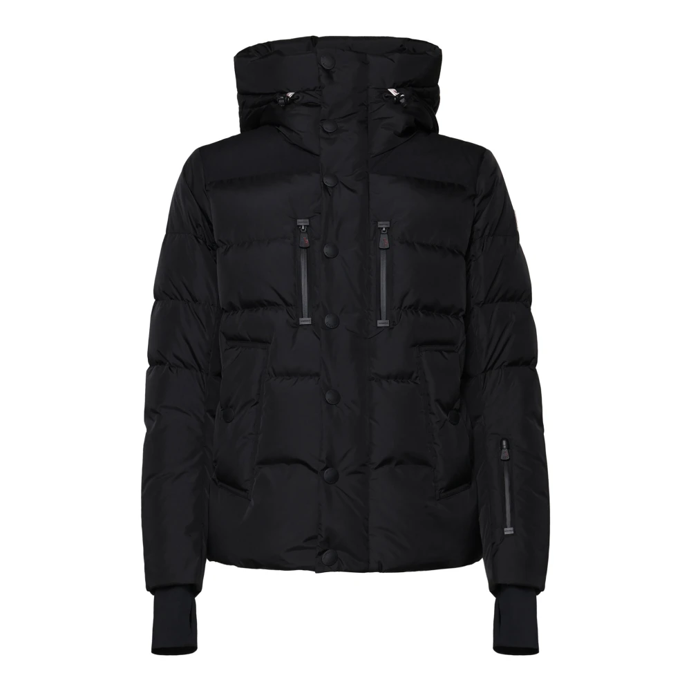 Moncler Zwarte Nylon Rits Jas Black Heren